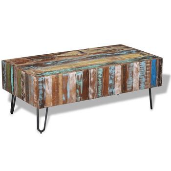 Mesa De Centro 100x50x38 Cm Madera - Multicolor