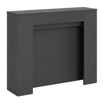 Consola extensible 90x25/211 cm efecto madera antracita espatulado