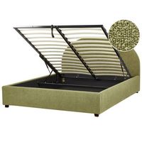 cama con almacenaje de 160 x 200 cm minimalista de boucle verde oliva vaucluse