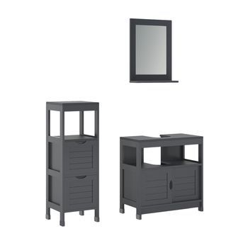 Conjunto De Muebles De Baño Vilda Gris 3 Partes Vicco