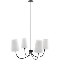 lampara de techo chandelier negra con 4 pantallas - dixiu negro