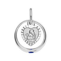 anillo bautizo colgante angel zafiro plata 925