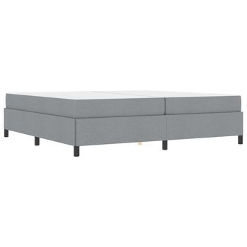 Cama Tipo Box Spring Gris Claro 200 X 200 Cm Tela Vidaxl