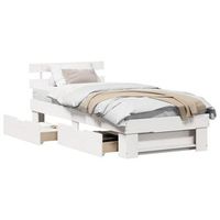 cama individual  cama para adulto  estructura de cama con cajon 100 x 200 cm madera de pino macizo