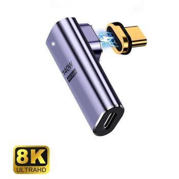 Cambiador de género Ewent EC1049 USB-C Magnético 90° 100W 40Gbps Púrpura
