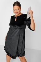 vestido aterciopelado negro mujer curvy y tallas grandes yours