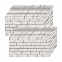 set de 20 paneles decorativos efecto ladrillo blanco nordico 100x50cm
