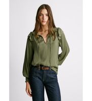 pepe jeans para mujer pl3051286 blusa miriam verde l casual poliester manga larga