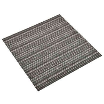 Alfombra 20 Uds. Antracita A Rayas 50 X 50 Cm Vidaxl