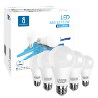 aigostar - 15w bombilla led a60 casquillo gordo e27 luz blanca fria 6400k 1200 lumenes angulo de apertura 280 cri 80 no regulable caja de 5 unidades