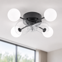 nettlife ventilador techo g9 silencioso 6 velocidades mando distancia temporizador lampara dormitorio comedor sin bombilla