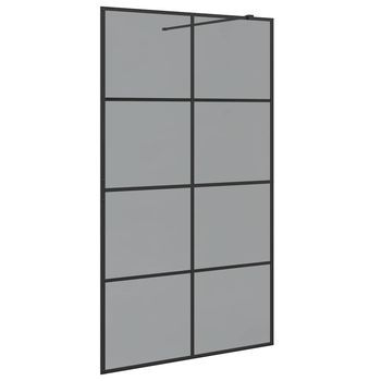 Pared De Ducha Walk-in Negro 115 X 195 Cm Vidrio Templado Vidaxl