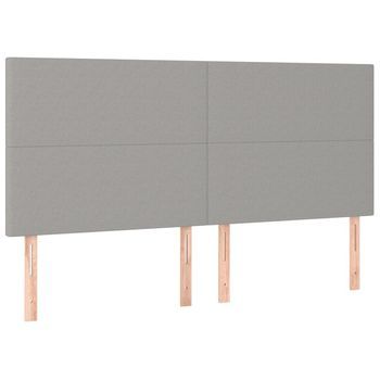 Cabecero De Cama Gris Claro 160x5x118/128 Cm De Tela Vidaxl