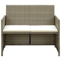sofa de jardin de 2 plazas  sofa de exterior con cojines ratan sintetico beige