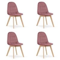 set de 4 silla de comedor terciopelo valora nuuc asiento de terciopelo rosa oscuro