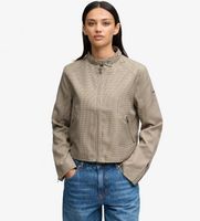 superdry para mujer w5012220a chaqueta moto de cuadros pata de gallo marron l casual poliester