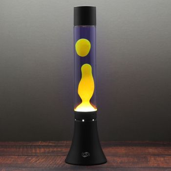 MODERN Blob Lamp - Black Lava Lamp - Yellow/Purple