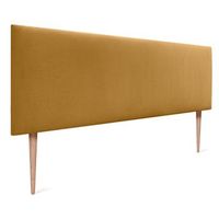 dhome cabecero de terciopelo liso 150x115 con patas camas 150160 - mostaza
