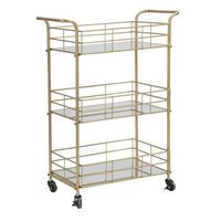 carro rectangular simetrico en metal dorado cm 60x305x80