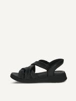 caprice sandal black made of leather without heel size 40