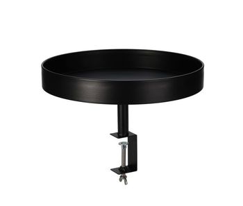 Bandeja redonda de metal pintado en negro - ø 36cm, profundidad 5cm - con tornillo de sujeción