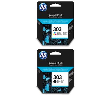 HP 303 Combo Tri-colour & Black Ink Cartridges, Black