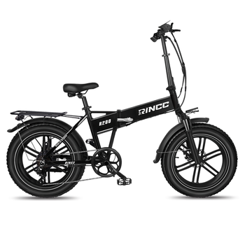 Bicicleta Eléctrica Plegable Rincc R200, Batería De 48 V Y 15 Ah, Fat Trie, 7 Marchas, Color Negro