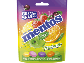 Caramelos - Mentos Fruit Mix (by Chupa Chups), Sabores variados, 160g