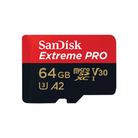 sandisk extreme pro microsdxc 64gb  sd adapter  2 years rescuepro deluxe up to 200mbs  90mbs readwrite speeds a2 c10 v30