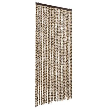 Cortina Antimoscas Chenilla Beige Y Marrón 100x200 Cm Vidaxl
