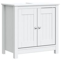 armario de lavabo  mueble de lavabo bano berg madera maciza pino blanco 60x34x59cm