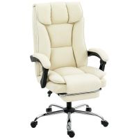silla de oficina ergonomica rolipo reclinable con reposapies beige 360