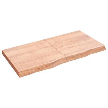 Tablero Mesa Madera Roble Tratada Marrón Claro 120x60x(2-6) Cm Vidaxl
