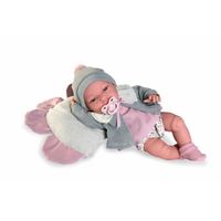 munecas antonio juan  baby loneta con cojin flor 60150