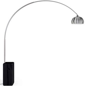 Lámpara De Pie Con Base De Marmol - Lámpara De Salón - Bow  Negro
