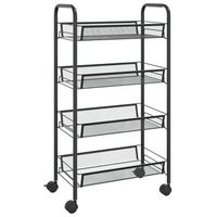 carrito de cocinarestanteria de cocina carrito de servir 4 niveles hierro negro 46x26x85 cm
