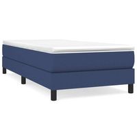 cama individual  cama para adultos  estructura de cama box spring tela azul 90x200 cm