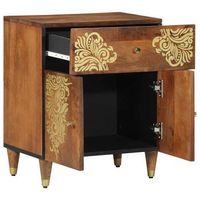 cabinet de noche  armario de noche  mesa de noche con puerta marron miel 50 x 33 x 60 cm