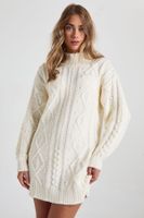 vestido mini de punto en ochos blanco