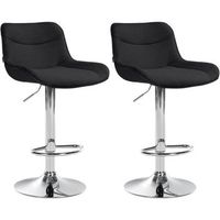 juego de 2 taburetes de bar vonore en tela negro 51x49x85 cm clp