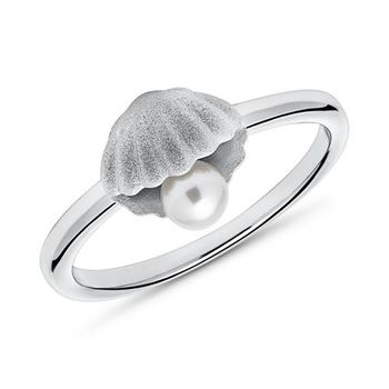 Anillo concha con perla de plata 925