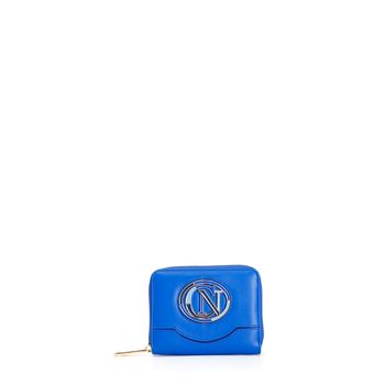 pequeña cremallera redonda con accesorio de logotipo ovalado esmaltado blue taglia unica