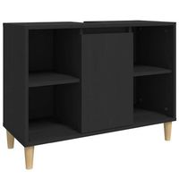 armario para lavabo madera contrachapada negro 80x33x60 cm vidaxl