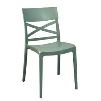 conjunto de 6 sillas de resina para interior o exterior verde salvia
