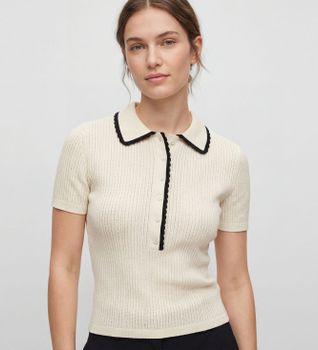 HUGO para mujer. 50557770 Top Slysa beige (XS), Casual, Poliéster