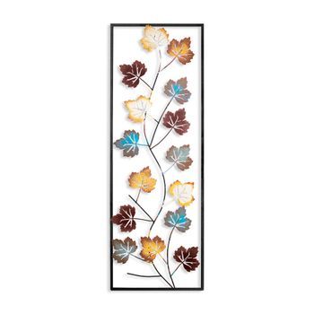 Decoración Pared De Metal Platane Multicolor 32x90 Cm