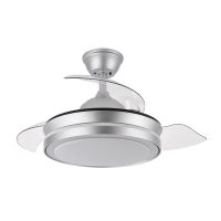 iluminashop 334889 ventilador de techo led con mando a distancia y palas retractiles 72w plata