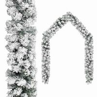 guirnalda de navidad con nieve flocada verde 10 m pvc vidaxl