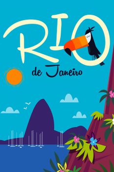 Cuadro de tucán en río de janeiro impresión sobre lienzo 30x45cm