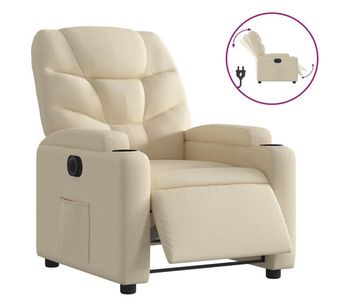 Vidaxl sillón reclinable eléctrico de tela crema